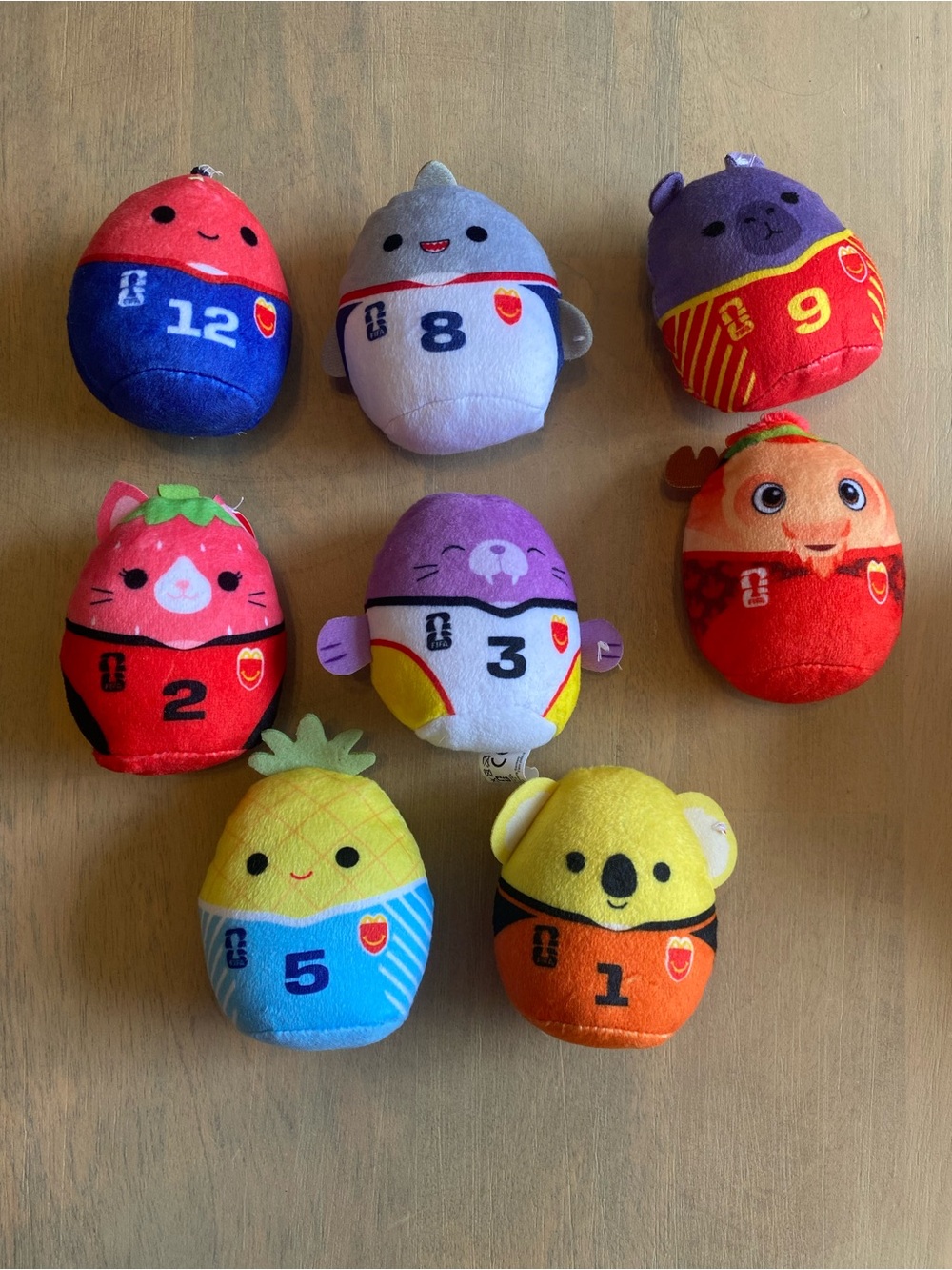 Lot Of 8 McDONALD'S Squishmallows World Cup 2026 Happy Meal Toys Soccer Plush